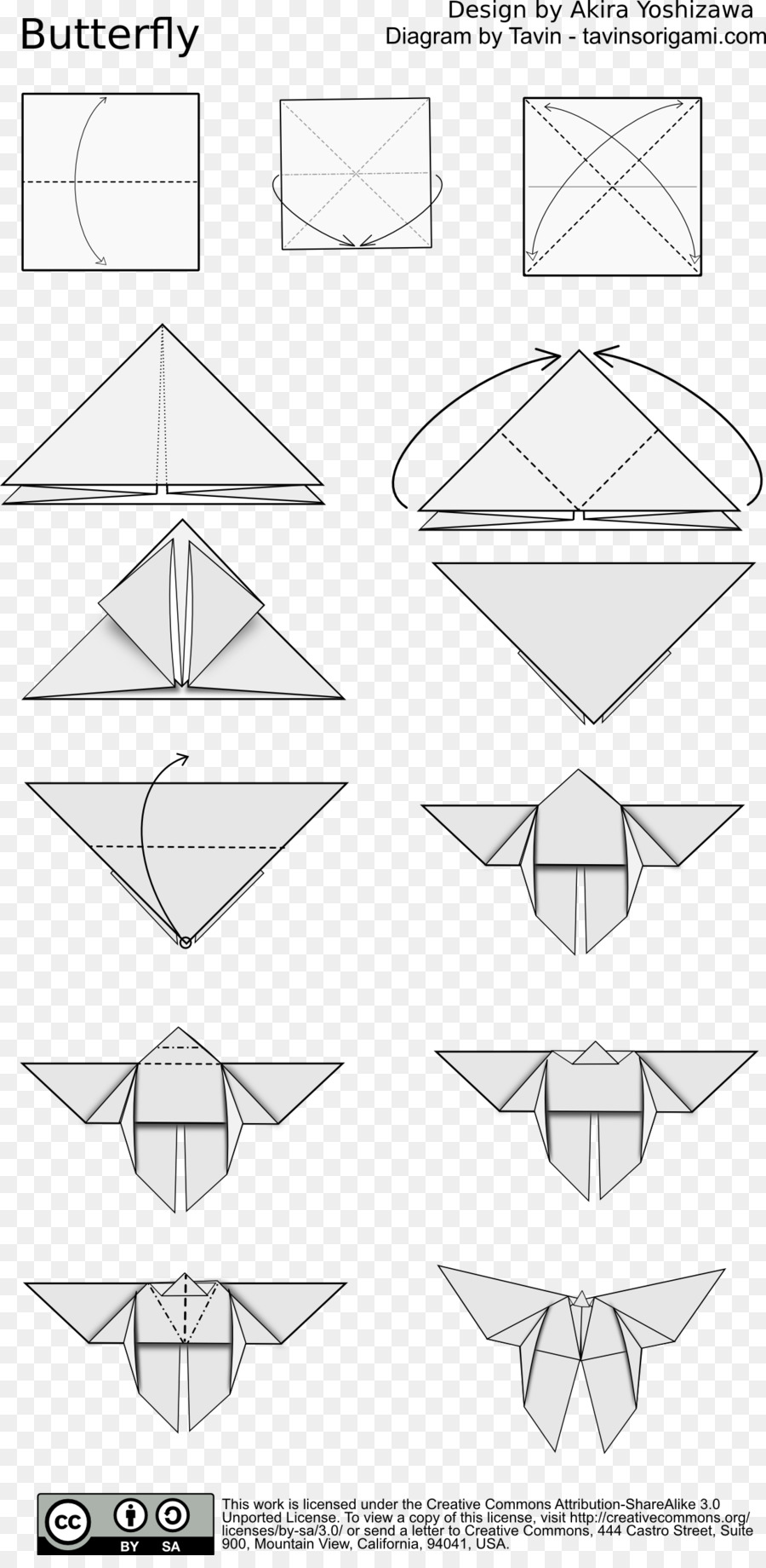 Оригами схема бабочка схема для