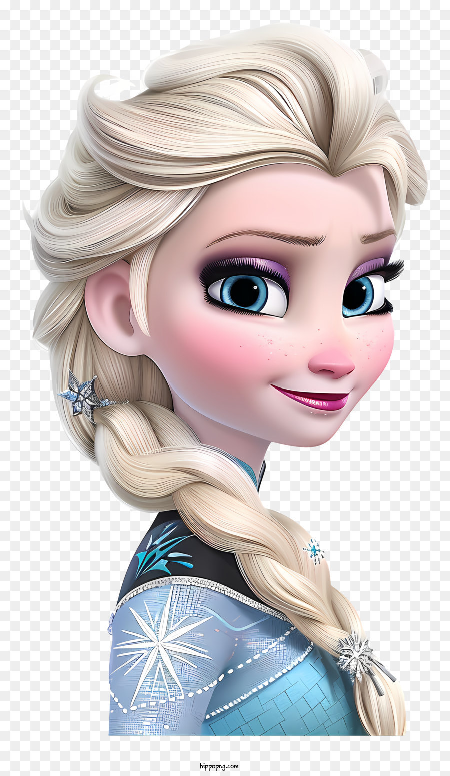 Elsa from Frozen with blonde hair, blue eyes