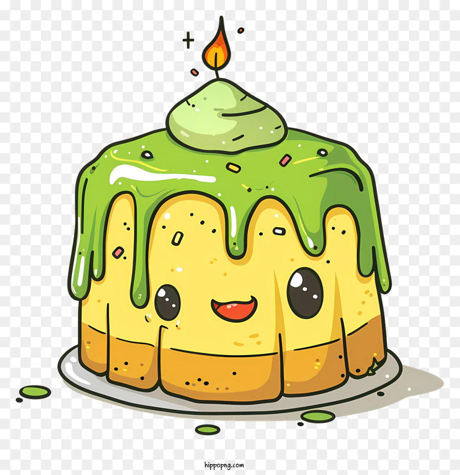 green birthday cake clip art